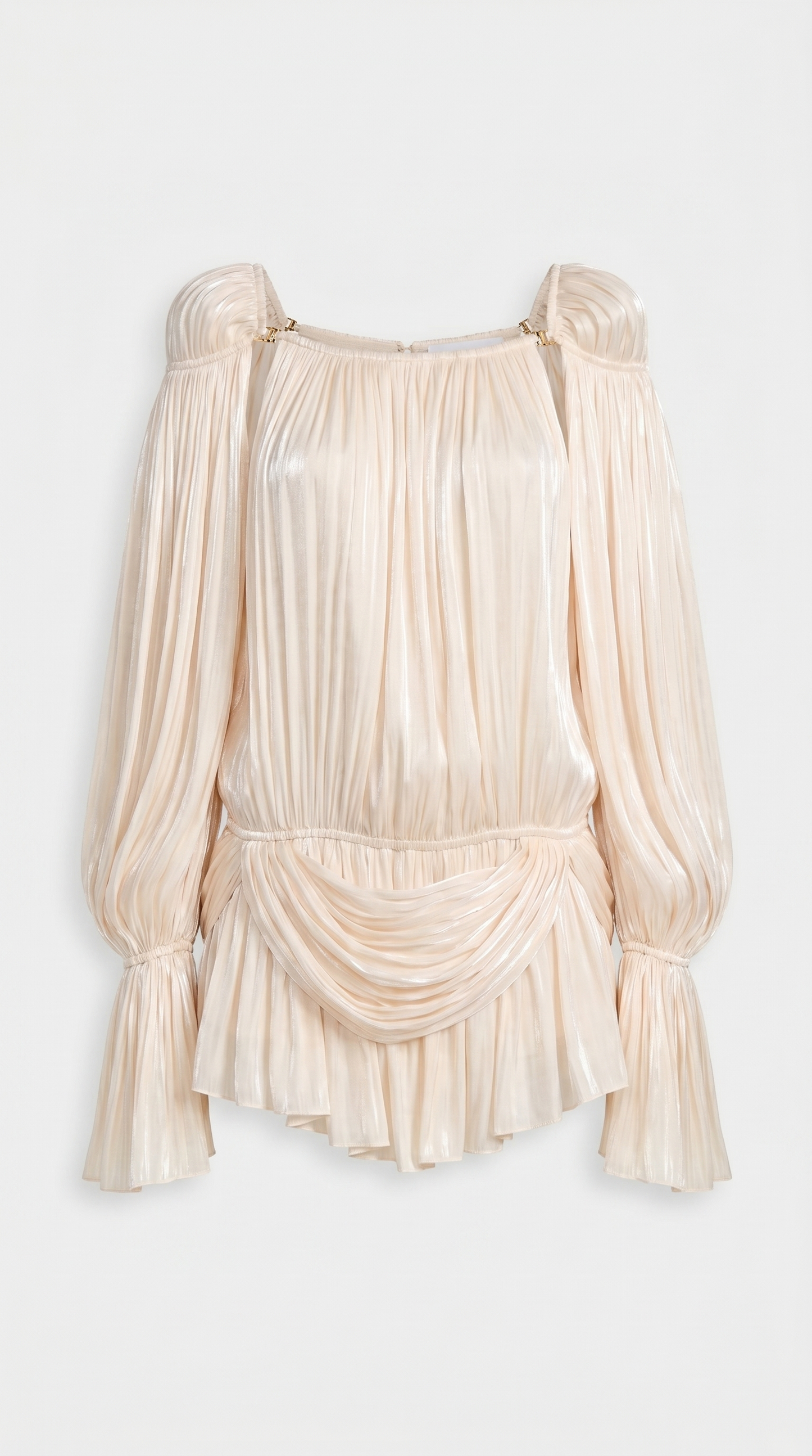 Zoni - Pleated Cold-Shoulder Mini Dress