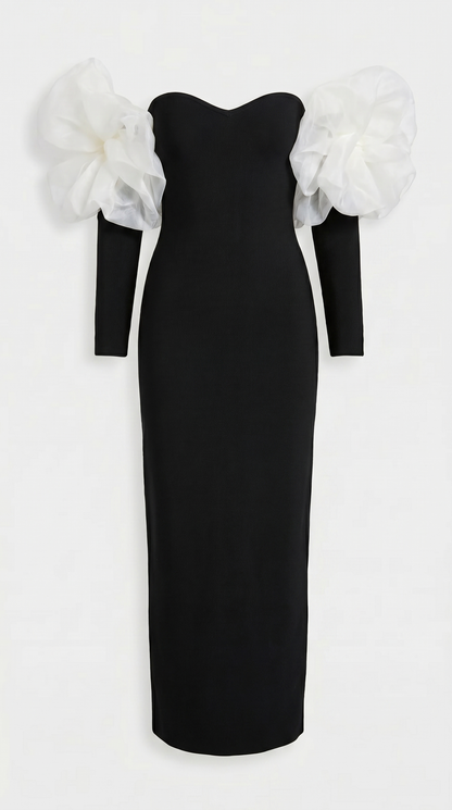 Druti - Puff-Sleeve Column Maxi Dress