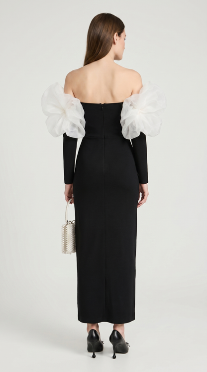 Druti - Puff-Sleeve Column Maxi Dress