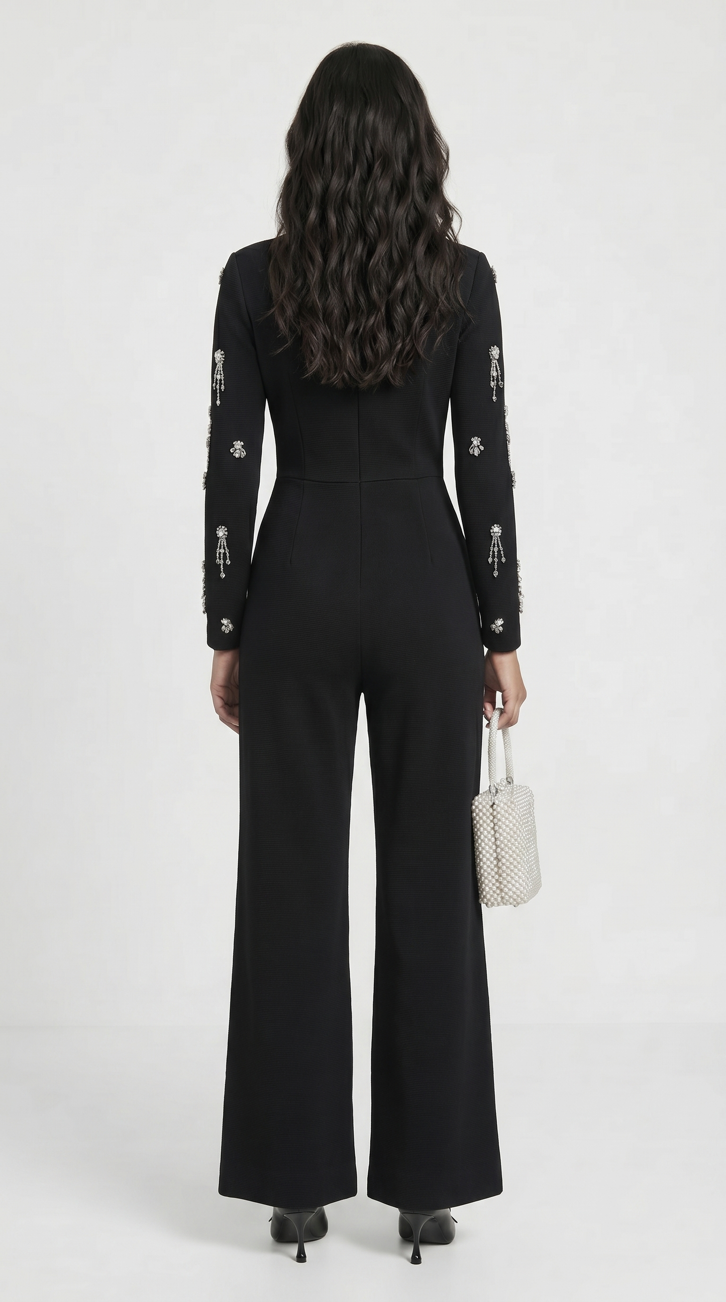 Zeri - Crystal-Embellished Wide-Leg Jumpsuit