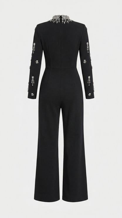 Zeri - Crystal-Embellished Wide-Leg Jumpsuit