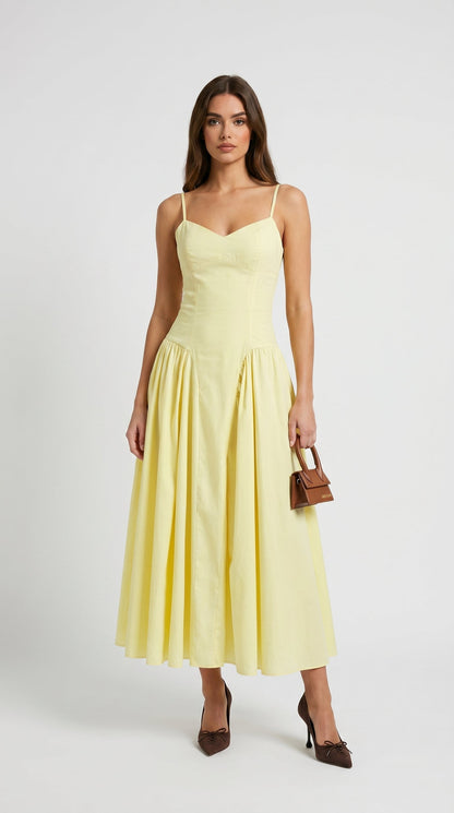 Tesa - Bodice Pleated Midi Dress