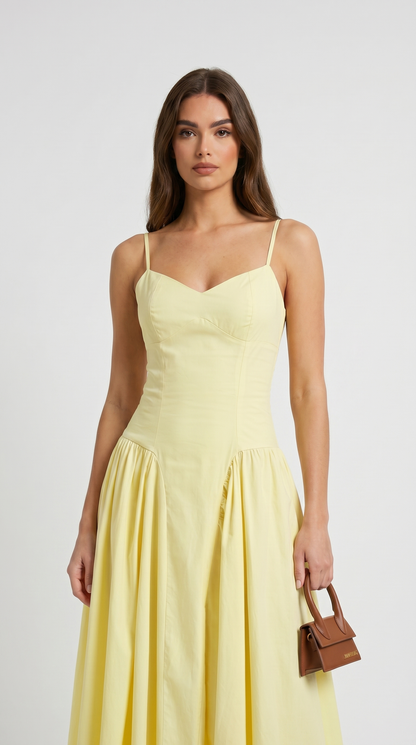 Tesa - Bodice Pleated Midi Dress