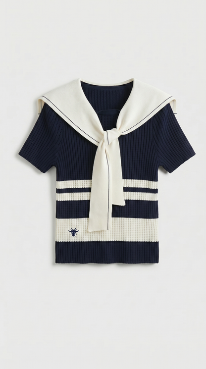 Lure - Nautical Striped Knit Top