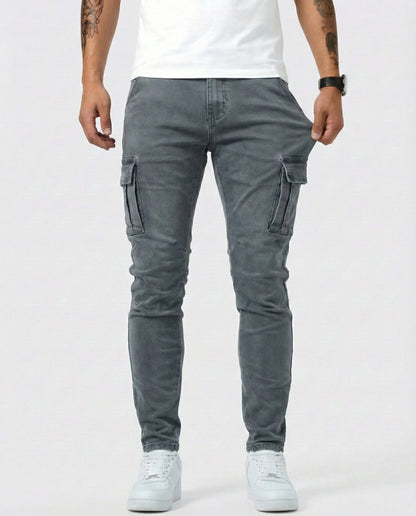 Pantaloni cargo elasticizzati grigi