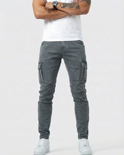 Pantaloni cargo elasticizzati grigi