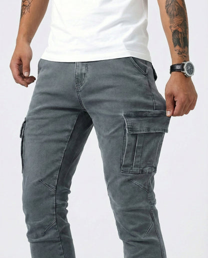 Pantaloni cargo elasticizzati grigi
